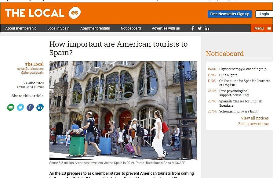 How important are American tourists to Spain?